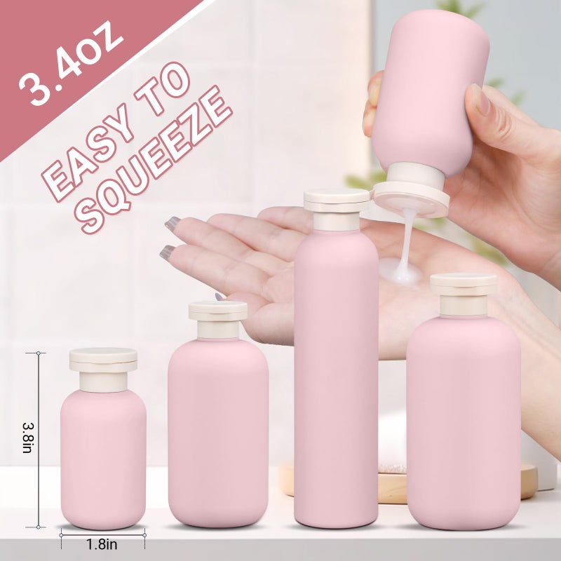 ASEVAT 3.4 oz Plastic Squeeze Bottle for Lotion, Plastic Empty Shampoo Conditioner Container, Plastic Travel Size Toiletries Bottles for Shampoo, Lotion, Cream and Liquids (3 Pcs) - Image 3
